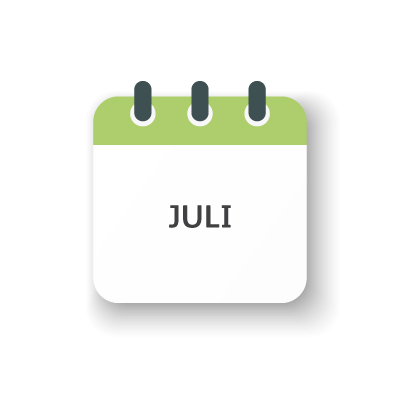 Kalenderblatt mit der Aufschrift Juli